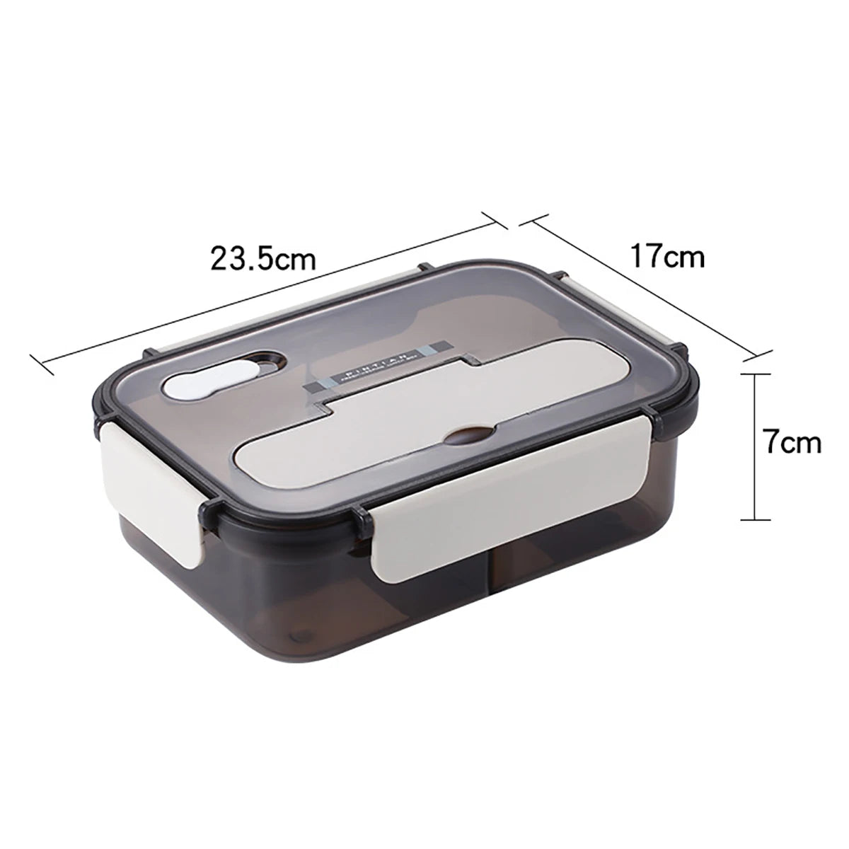 1500ml Three Grid Compartment Bento Box